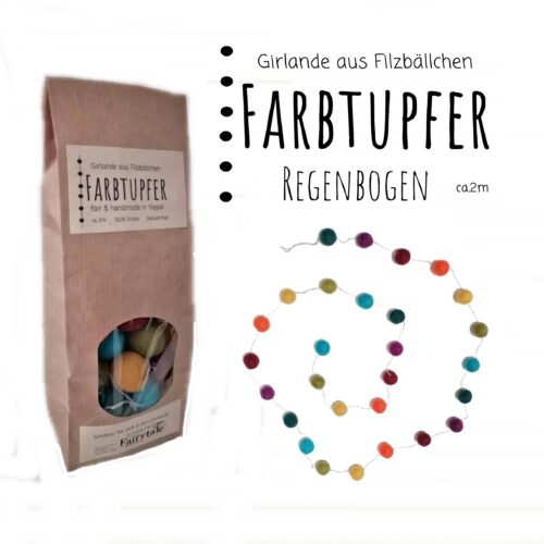 Filz Girlande Regenbogen