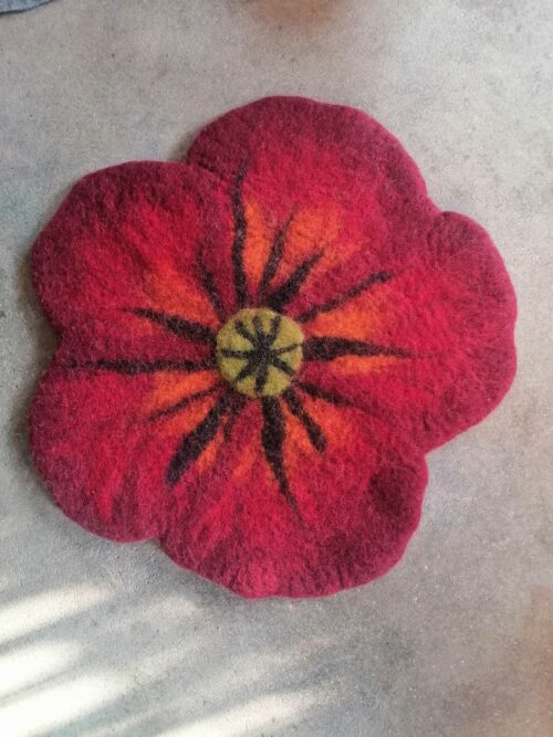 Filz Sitzkissen Ø 37 Mohn