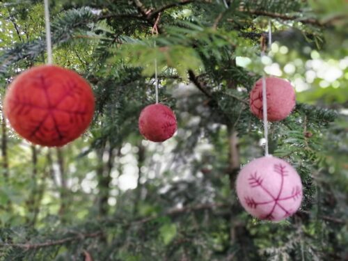 Christbaumkugeln Anhänger warme Farben