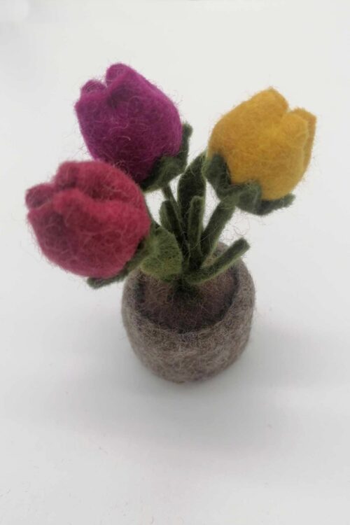 Filz Anhänger - Tulpen im Topf