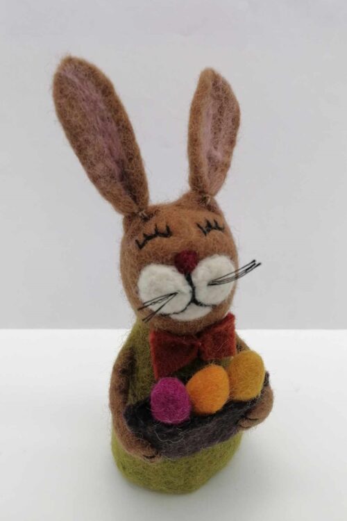 Filz Osterhase mit Eier