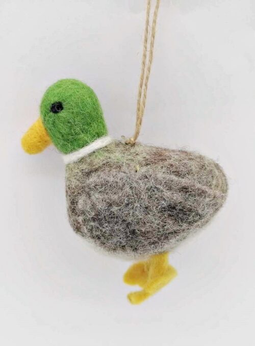 Filz Anhänger - Ente grün