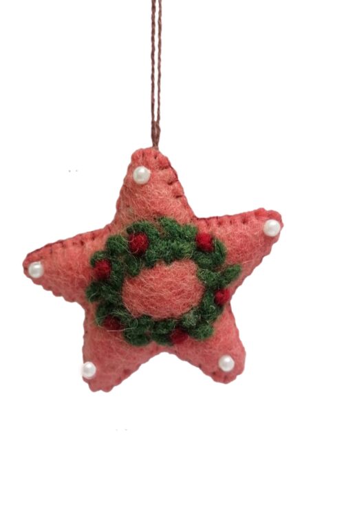Filz Anhänger - Stern Rosé