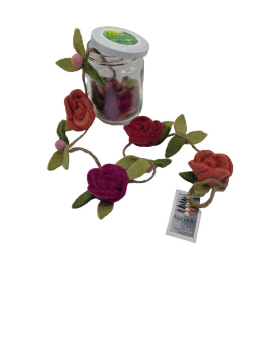 Filz Girlande Rosen im Glas