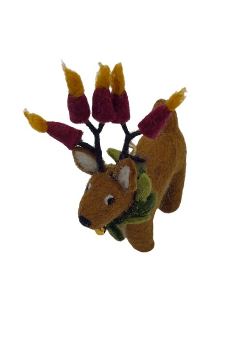 Filz Anhänger Rentier mit Kerzen