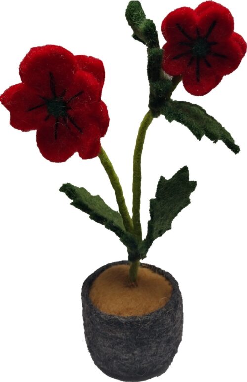 Filz Anhänger - Mohn im Topf