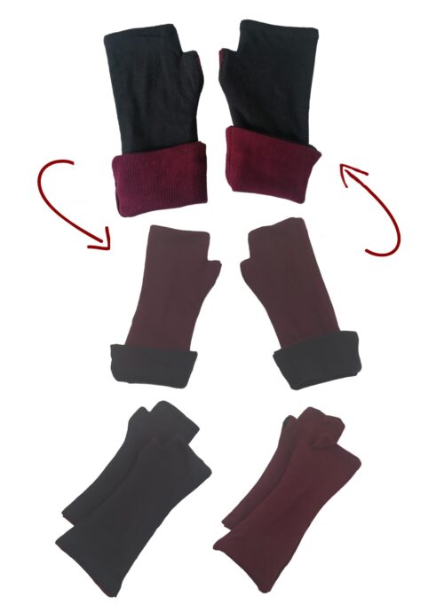 Stulpen Schwarz-Burgund