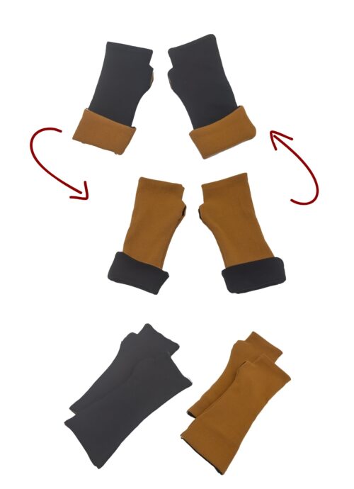 Stulpen Schwarz-Cognac