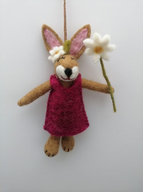 Osterhase mit Blümchen/ Anhänger