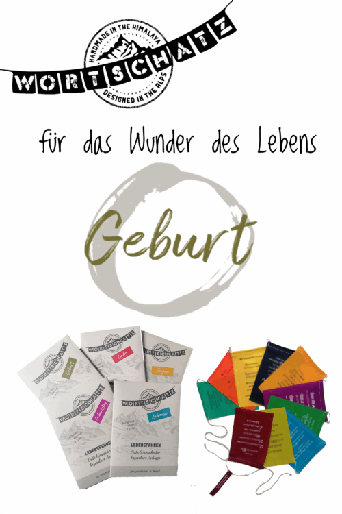 Wortschatz-Fahnen Geburt