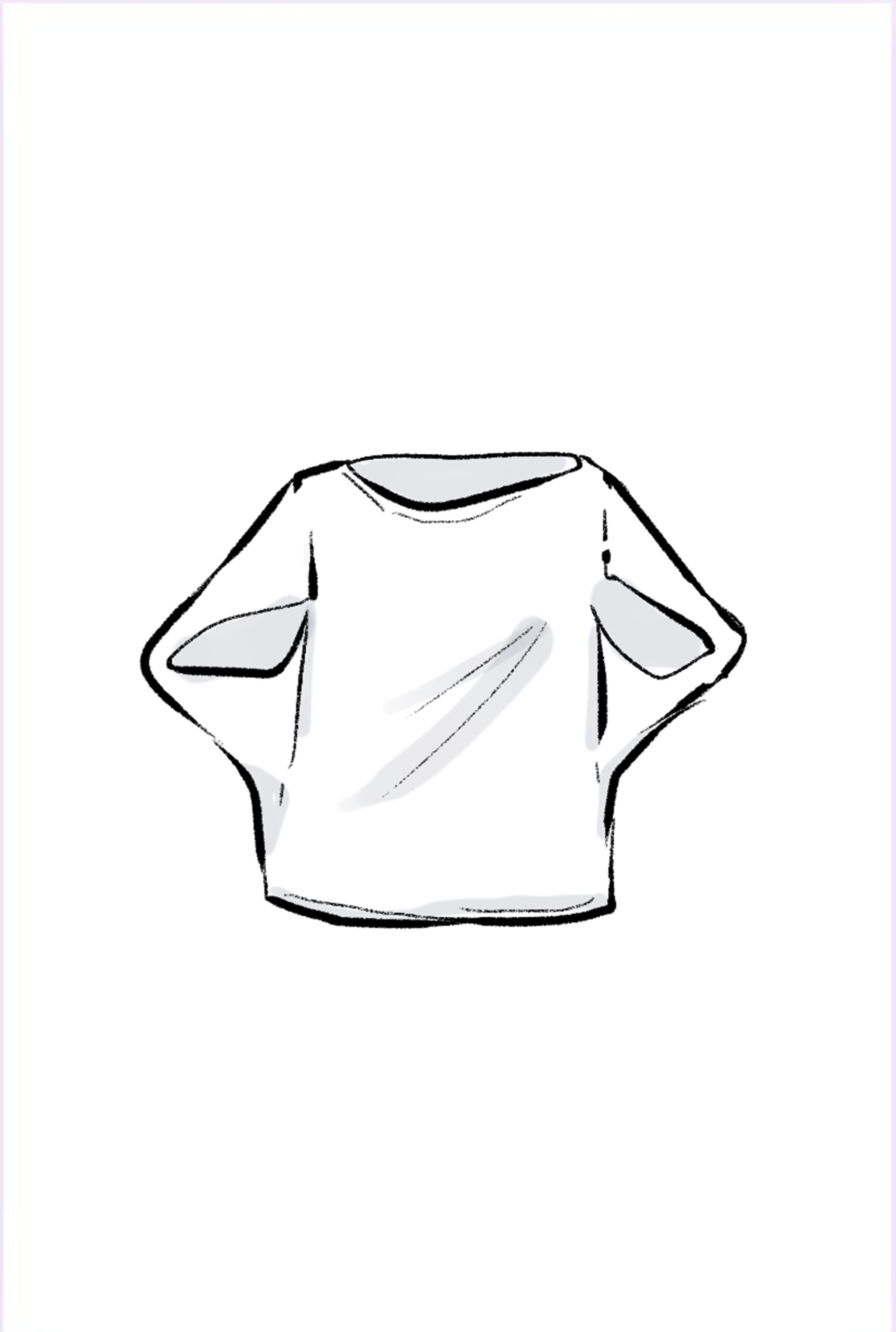 Cape Shirt Schnitt auf Weiß