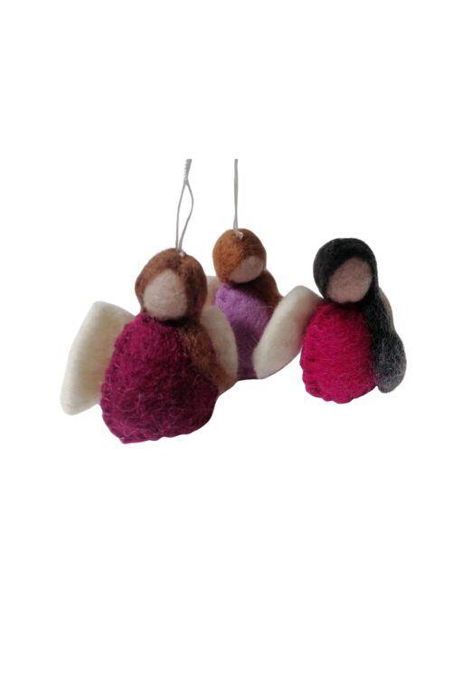 Filz Engel-Set magenta-violett