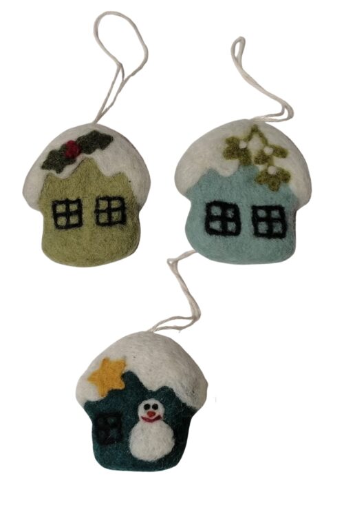 Haus-Anhänger frische Farben (3er Set)