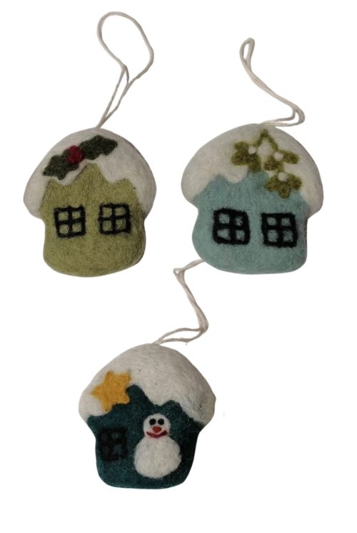 Haus-Anhänger frische Farben (3er Set)