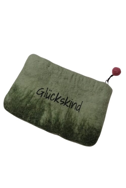 Filz-Täschchen "Glückskind" moos