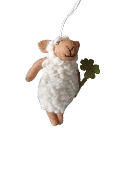 Filz Schaf mit Kleeblatt