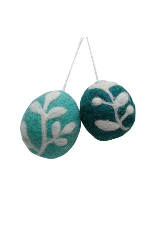 Ostereier Floral Anhänger mint