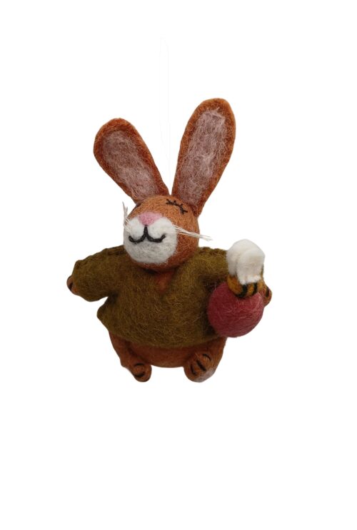 Osterhase mit Ei & Biene grün