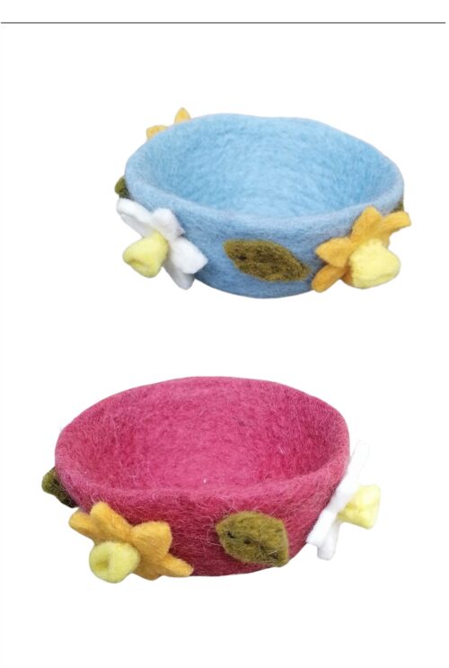 Filz Schüsserl mit Blüten "Malve"