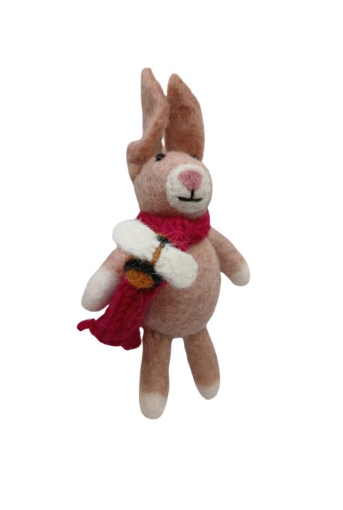 Osterhäschen mit Schal & Biene magenta