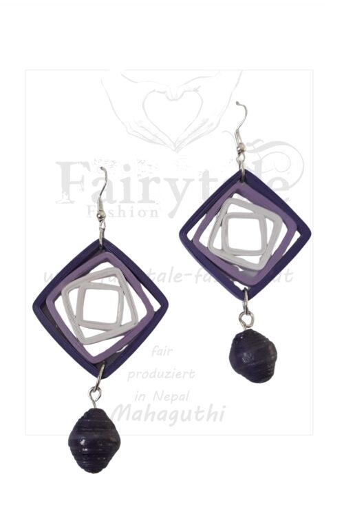 Windows-Ohrringe aus Papier "Flieder"