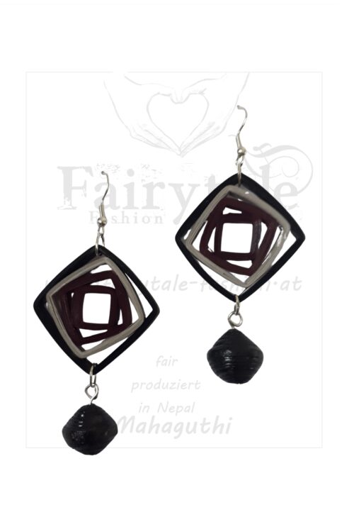 Windows-Ohrringe aus Papier "Pflaume"