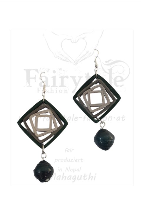 Windows-Ohrringe aus Papier "Smaragd"