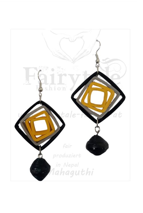 Windows-Ohrringe aus Papier "Sonnengelb"