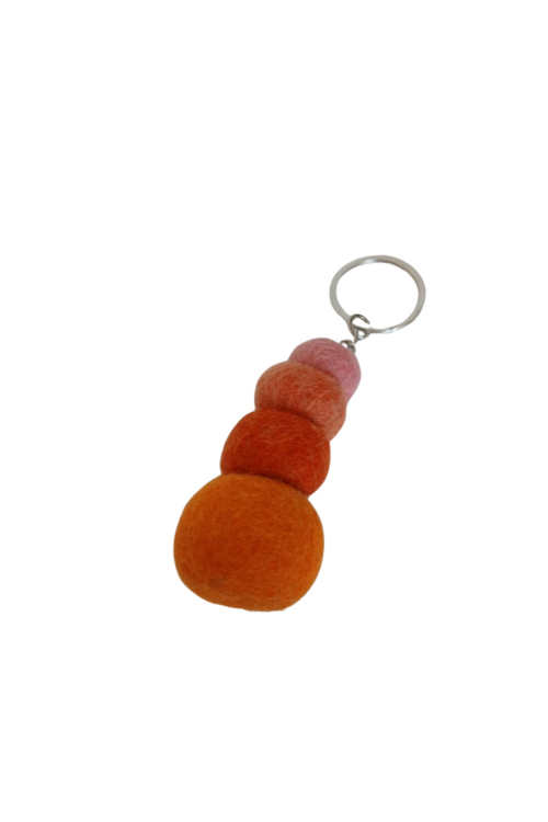 Schlüsselanhänger Filzkugeln Orange