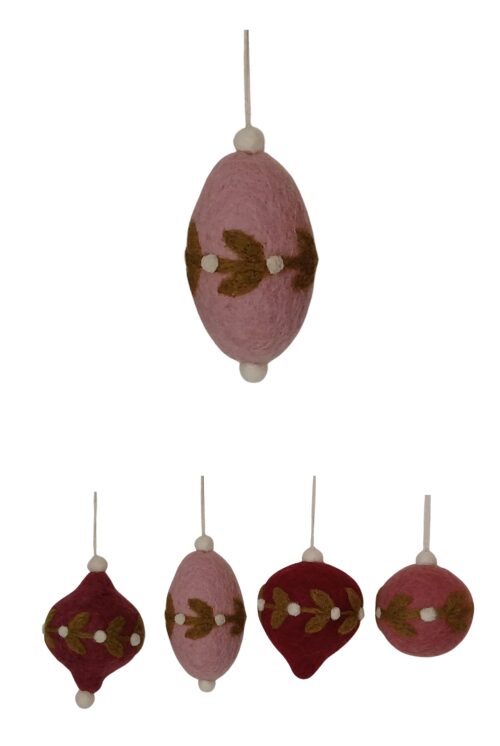 Filz Deko-Kugel rosa Oval
