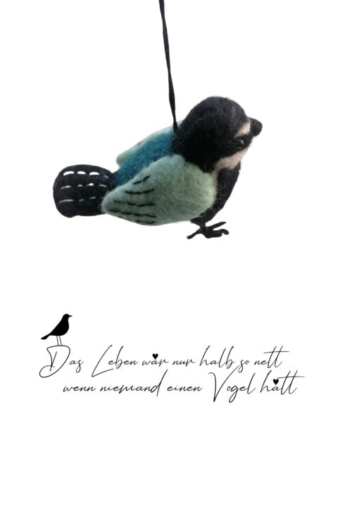 Filz Anhänger Vogel petrol-mint